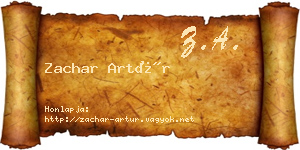 Zachar Artúr névjegykártya